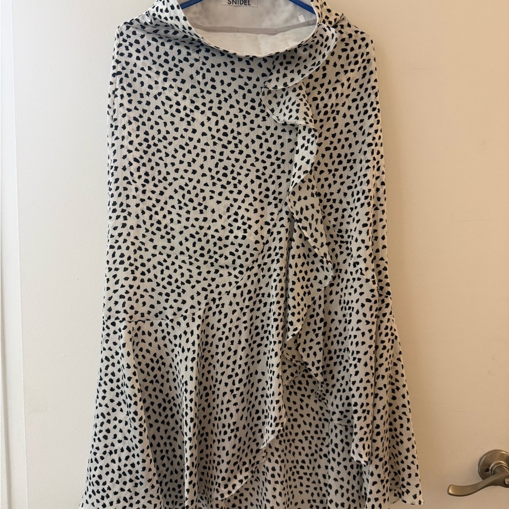 Snidel Black and White Polka Dot Maxi Skirt